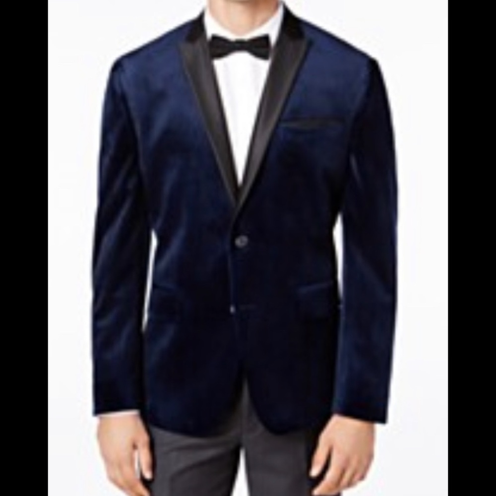 COPY - Men’s Slim-fit Blue Velvet Blazer